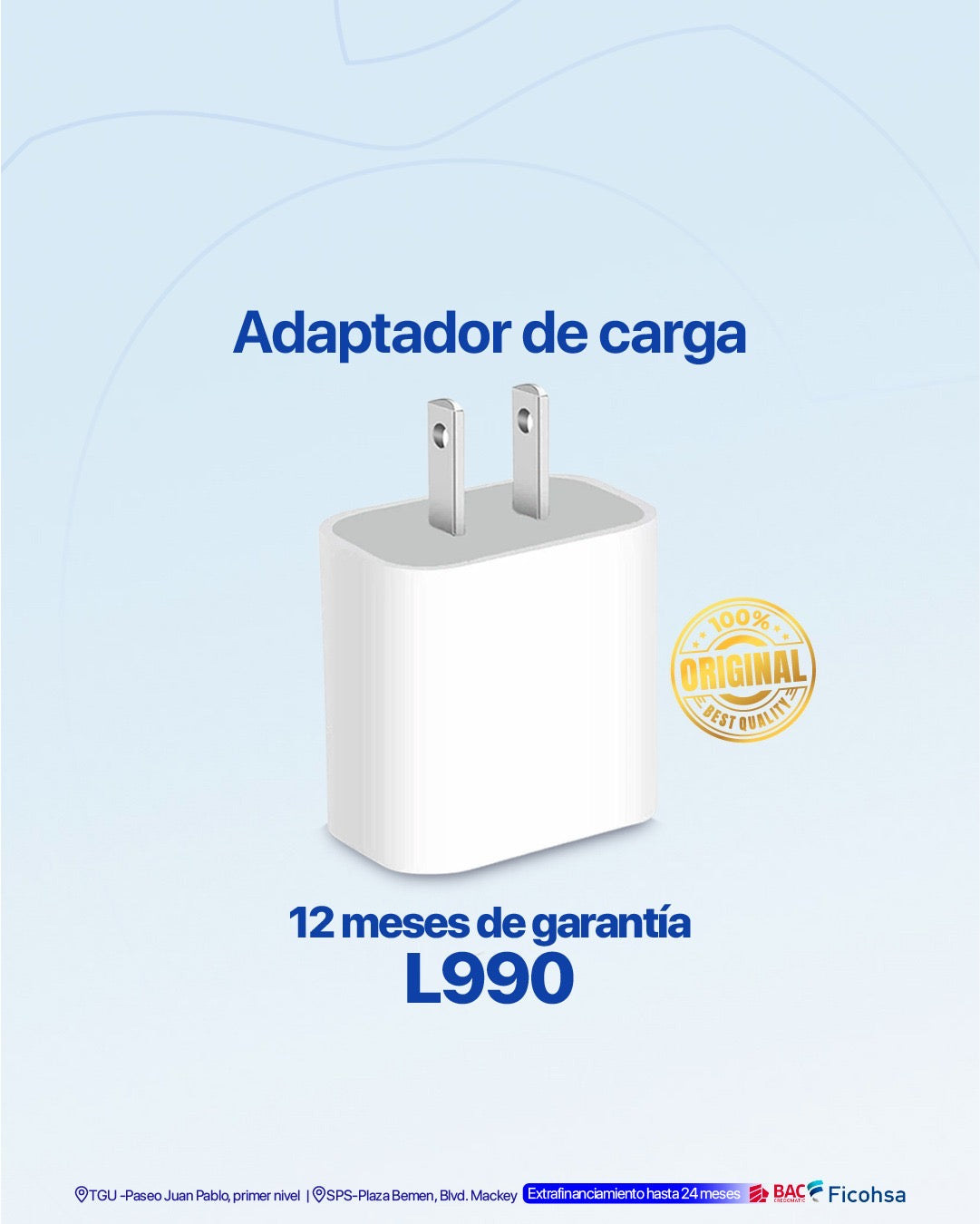 Adaptador de carga para iPhone  (Un puerto) - 20w